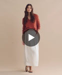 Thumbnail for video: Model wearing Flynn Cashmere Sweater.